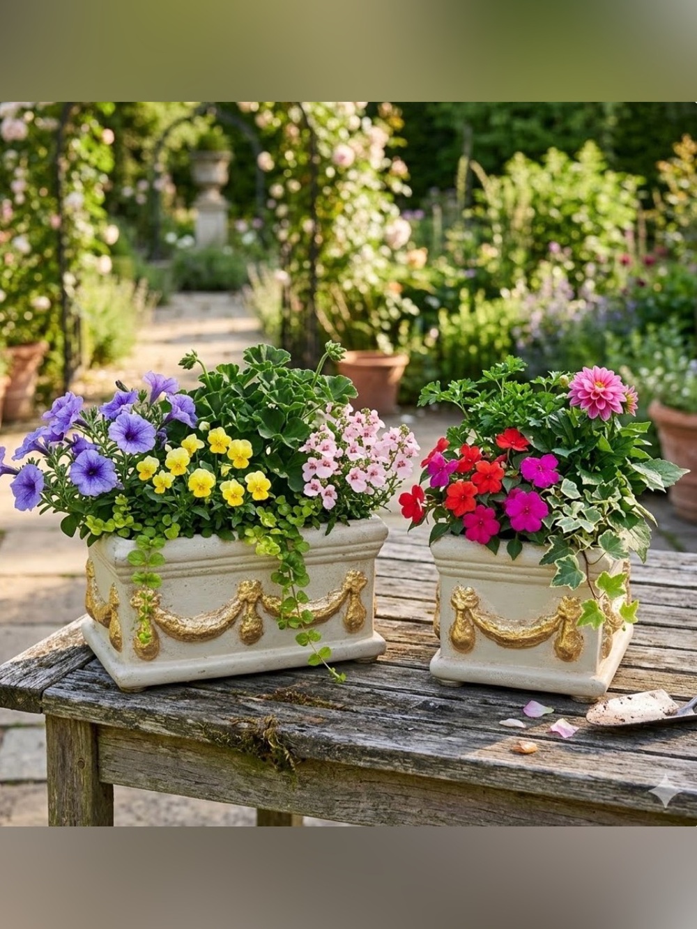 Beautiful Gold Foil Ceramic Planters
